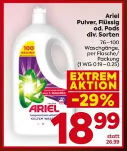 Billa Ariel Pulver, Flüssig od. Pods div. Sorten Angebot