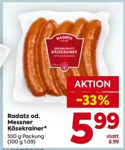 Billa Radatz od. Messner* Käsekrainer Angebot