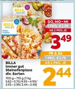 Billa BILLA immer gut Steinofenpizza div. Sorten Angebot