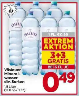 Billa Vöslauer Mineralwasser div. Sorten Angebot