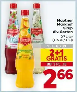 Billa Mautner Markhof Sirup div. Sorten Angebot