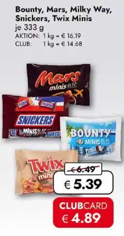 Travel FREE Bounty Mars Milky Way Snickers Twix Minis Angebot