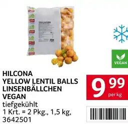 Transgourmet Hilcona yellow lentil balls linsenbällchen vegan Angebot