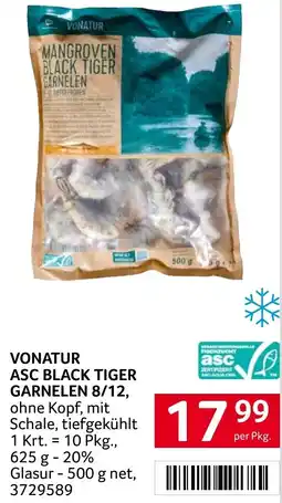 Transgourmet Vonatur asc black tiger garnelen 8/12 Angebot
