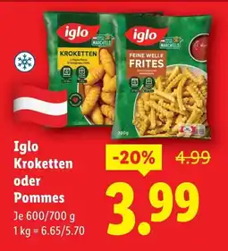 Lidl Kroketten oder Pommes Angebot