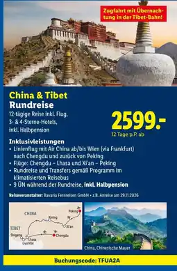 Lidl China & Tibet Rundreise Angebot