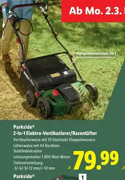 Lidl 2-in-1 Elektro-Vertikutierer/Rasenlüfter Angebot