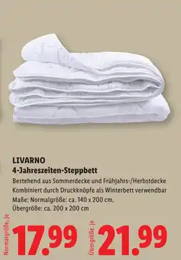 Lidl 4-Jahreszeiten-Steppbett Angebot