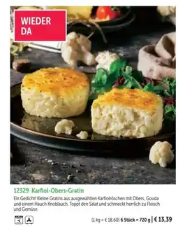 Bofrost Karfiol-Obers-Gratin Angebot