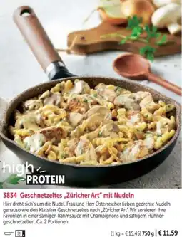Bofrost Geschnetzeltes „Züricher Art" mit Nudeln Angebot