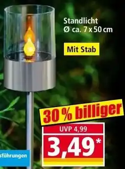 Norma Edelstahl-LED-Solar-Kerze Angebot