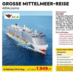 Billa Reisen Grosse mittelmeer reise Angebot