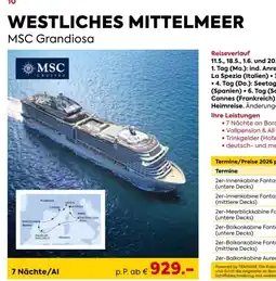 Billa Reisen Westliches mittelmeer Angebot