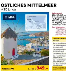 Billa Reisen Östliches mittelmeer Angebot