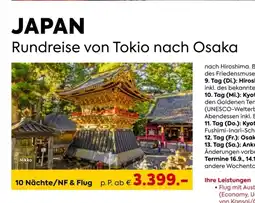 Billa Reisen Japan Angebot