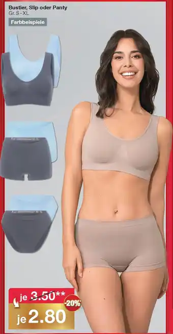 Bustier, Slip oder Panty