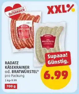 PENNY RADATZ KÄSEKRAINER od. BRATWÜRSTEL Angebot