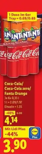Lidl Coca-Cola/ Coca-Cola zero/ Fanta Orange Angebot