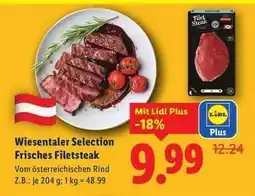 Lidl Wiesentaler Selection Frisches Filetsteak Angebot