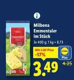 Lidl Milbona Emmentaler im Stück Angebot