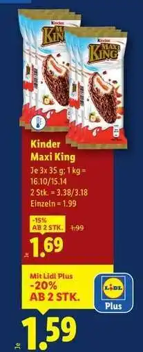 Lidl Kinder Maxi King Angebot