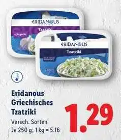 Lidl Eridanous Griechisches Tzatziki Angebot