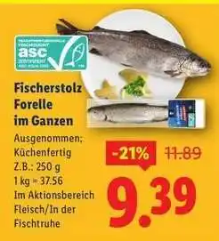 Lidl Fischerstolz Forelle im Ganzen Angebot