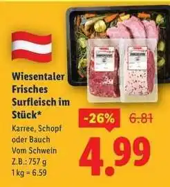Lidl Wiesentaler Frisches Surfleisch im Stück Angebot