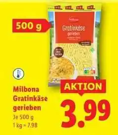Lidl Milbona Gratinkäse gerieben Angebot
