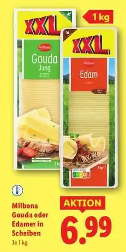 Lidl Milbona Gouda oder Edamer in Scheiben Angebot