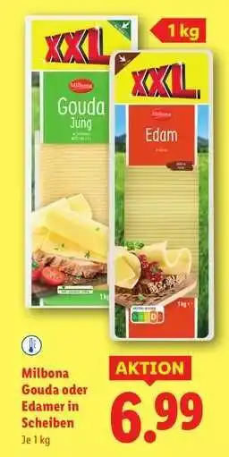 Lidl Milbona Gouda oder Edamer in Scheiben Angebot