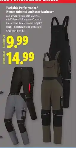 Lidl Parkside Performance Herren Arbeitsbundhose/-latzhose Angebot