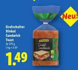 Lidl Grafschafter Dinkel Sandwich Toast Angebot