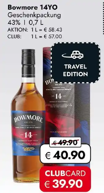 Travel FREE Bowmore 14YO Angebot