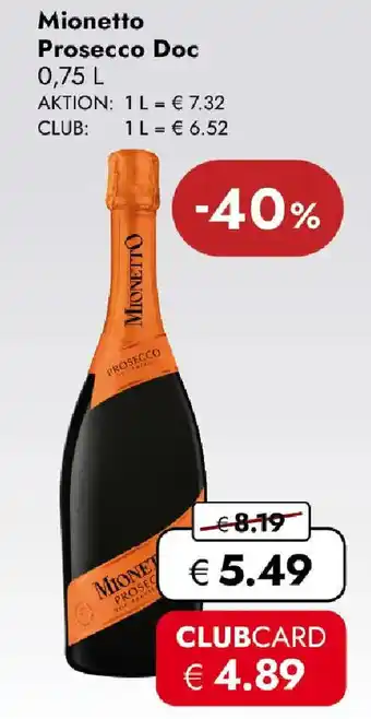 Travel FREE Mionetto Prosecco Doc Angebot