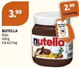 Müller Nutella glas Angebot