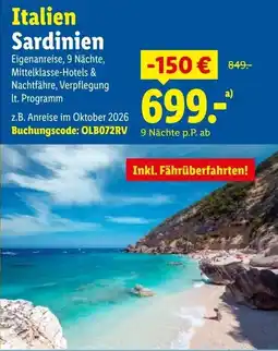 Lidl Reisen Italien Sardinien Angebot