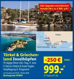 Lidl Reisen Türkei & Griechenland Inselhüpfen Angebot