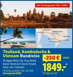 Lidl Reisen Thailand, Kambodscha & Vietnam Rundreise Angebot
