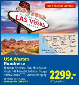 Lidl Reisen USA Westen Rundreise Angebot