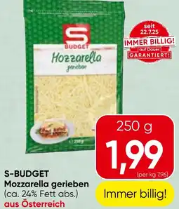 Spar S budget mozzarella gerieben Angebot