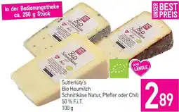 Sutterlüty Sutterlüty's Bio Heumilch Schnittkäse Natur, Pfeffer oder Chili Angebot