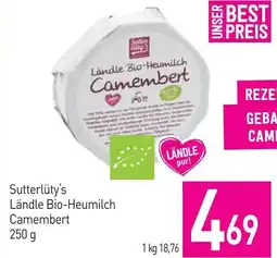 Sutterlüty Sutter City Ländle Bio-Heumilch Camembert Angebot