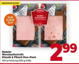 Billa Radatz Wurstaufschnitt Klassik Pikant Duo Pack Angebot