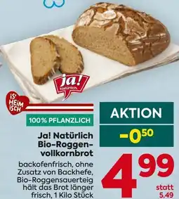 Billa Bio Roggen vollkornbrot Angebot