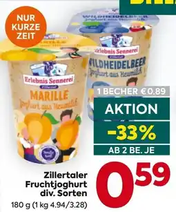 Billa Zillertaler Fruchtjoghurt Angebot