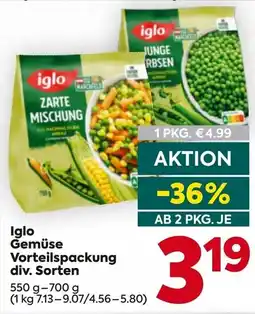 Billa Iglo Gemüse Vorteilspackung Angebot