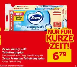 Interspar Zewa Simply Soft Toilettenpapier Angebot