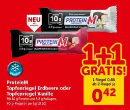 Interspar ProteinM Topfenriegel Erdbeere oder Topfenriegel Vanille Angebot
