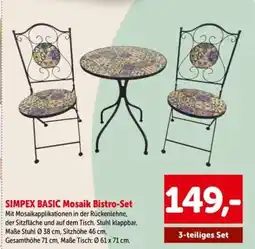 Interspar Simpex Basic Mosaik Bistro-Set Angebot